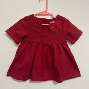 TAHARI Baby 2T Red Lace Front Christmas Dress